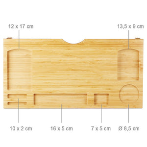 Supporto Monitor 60x30x8 cm con 7 Scompartimenti in Legno