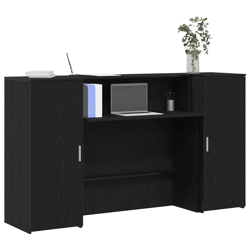 Banco Reception Rovere Nero 180x50x103,5 cm Legno Multistrato