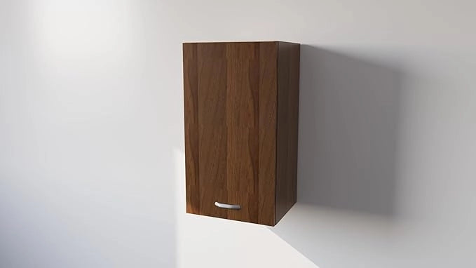 Pensile Cucina in Legno Nobilitato Noce Mobile Alto con 1 Anta, Pensile Componibile Moderno Made in Italy (H60XL40XP32cm)