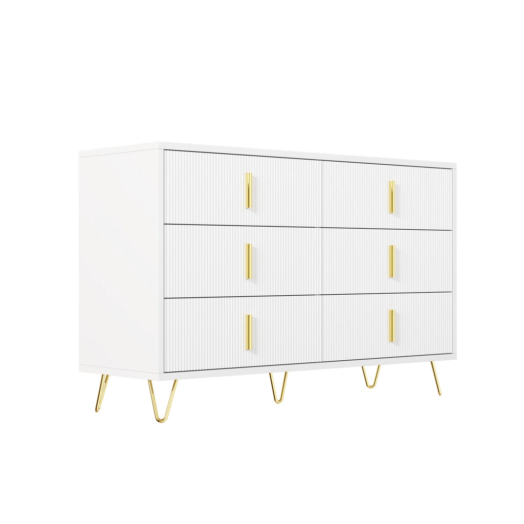 Elegante credenza moderna - Zephmum- Maniglie dorate ampio spazio di archiviazione