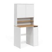 Armadio per lavatrice Viktor Bianco/Rovere artigianale 93.6 x 88.2 cm 2 parti con ripiano Vicco