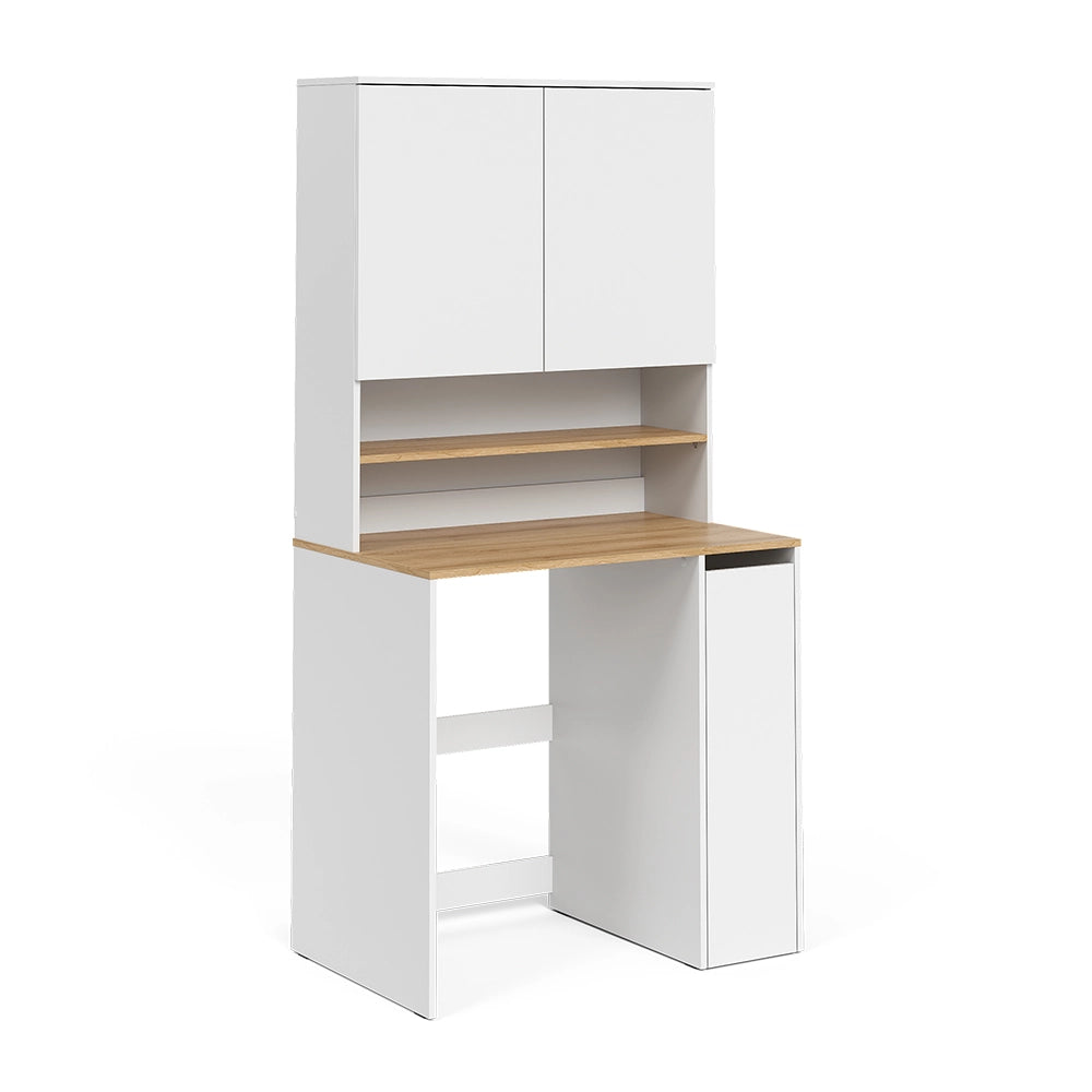 Armadio per lavatrice Viktor Bianco/Rovere artigianale 93.6 x 88.2 cm 2 parti con ripiano Vicco