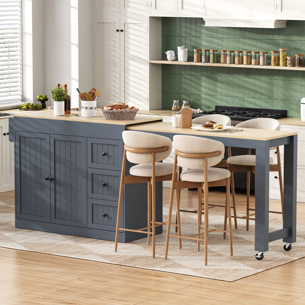 Isola da Cucina su Ruote con Cassetti e Portaspezie ¨C MINIMAL ¨C Grigio