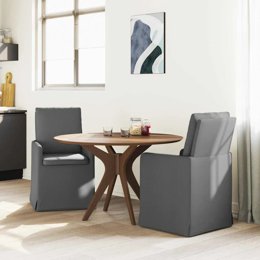 Sedie da pranzo 2 pcs Grigio scuro 57 x 67 x 98 cm Tessuto