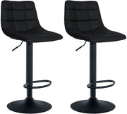 Set di 2 sgabelli da bar Jerry in similpelle nero,nero