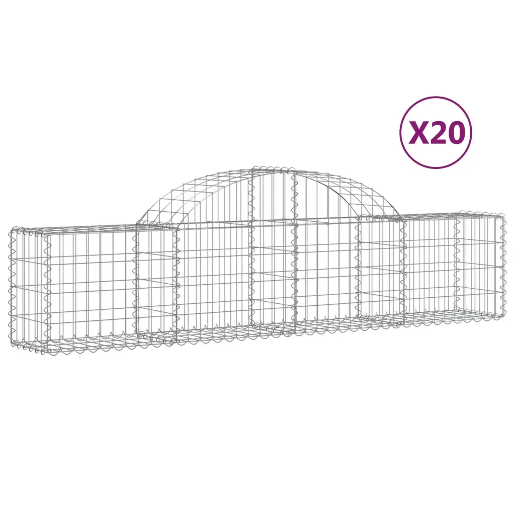 Cesti Gabbioni ad Arco 20 pz 200x30x40/60 cm Ferro Zincato 3146062