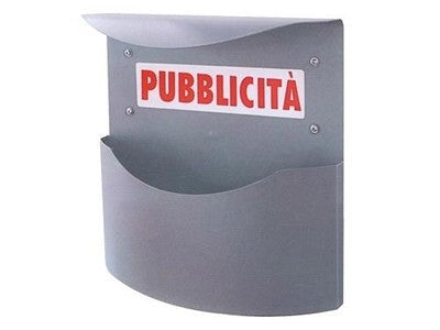 CASSETTA POSTALE PER PUBBLICITA' MARSUPIO COLOR ARGENTO CM.L34,5xP12,5xH35