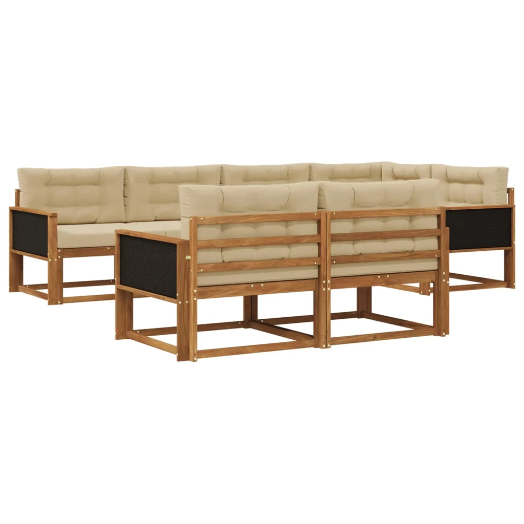 Set di divani da esterno 8 pz Naturale e Beige 3382636