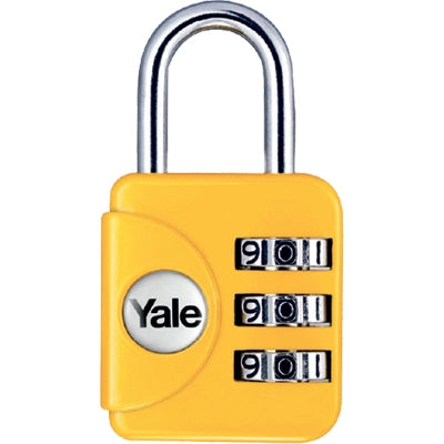 LUCCHETTO A COMBINAZIONE YP1 YALE - ACCIAIO VERNICIATO ARCO CROMATO MM 28- 2 pezzi