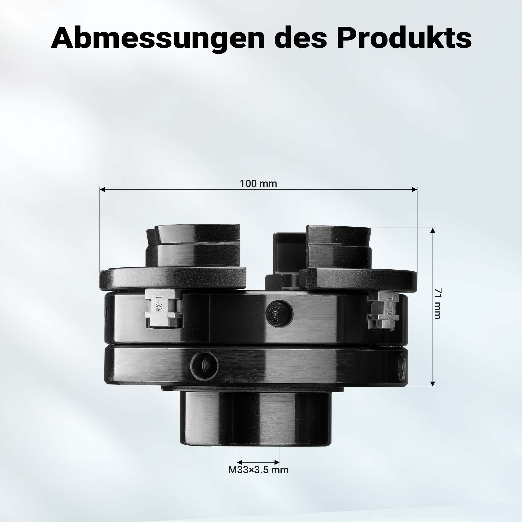 Mandrino di ricambio per tornio da banco, compatibile con filettatura M33 x 3,5, mandrino a ganasce