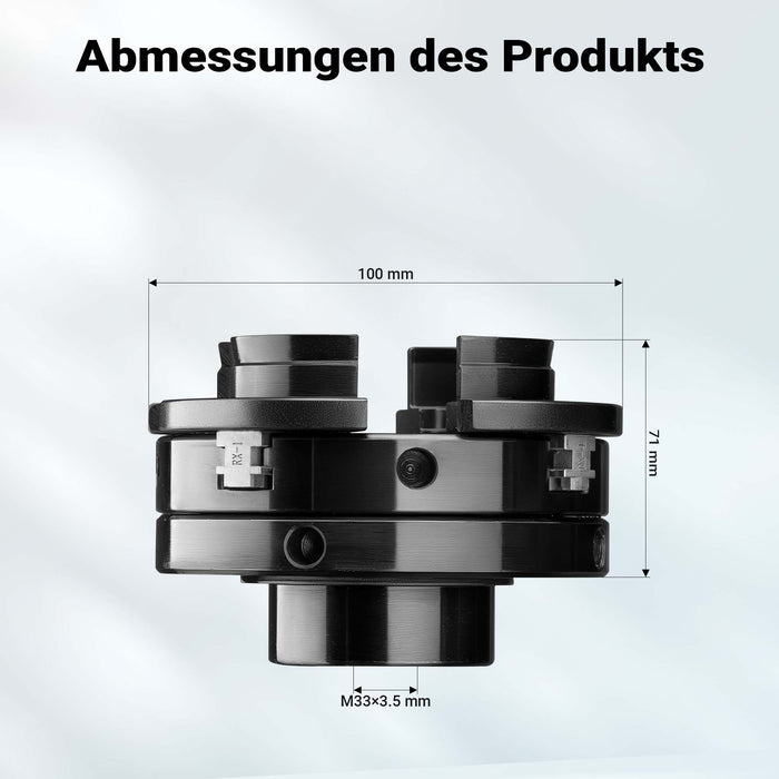 Mandrino di ricambio per tornio da banco, compatibile con filettatura M33 x 3,5, mandrino a ganasce