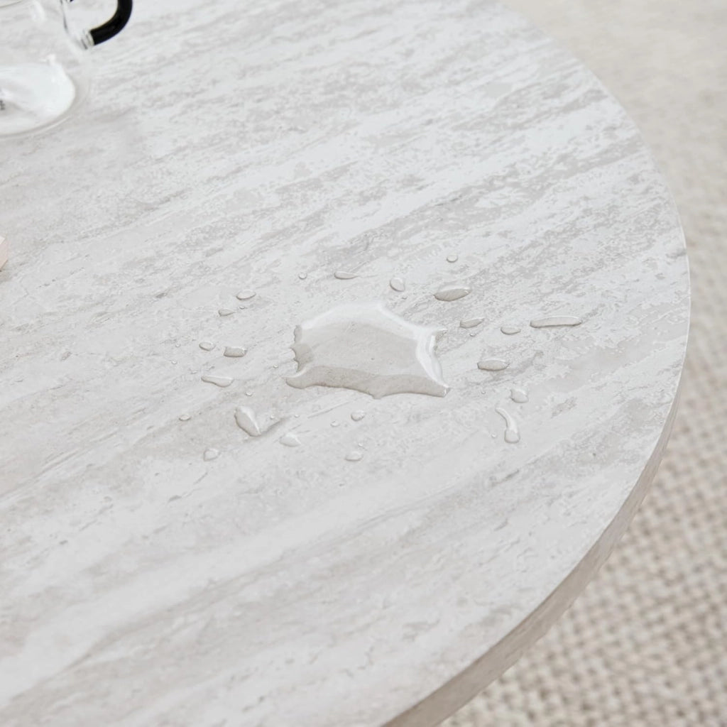 GrandCA HOME Set di Tavolini da Caffè da 2 Pezzi, Tavolino Moderno Nordico a Tre Gambe, Materiale MDF, per Soggiorno, Camera da Letto (Travertino Grigio)