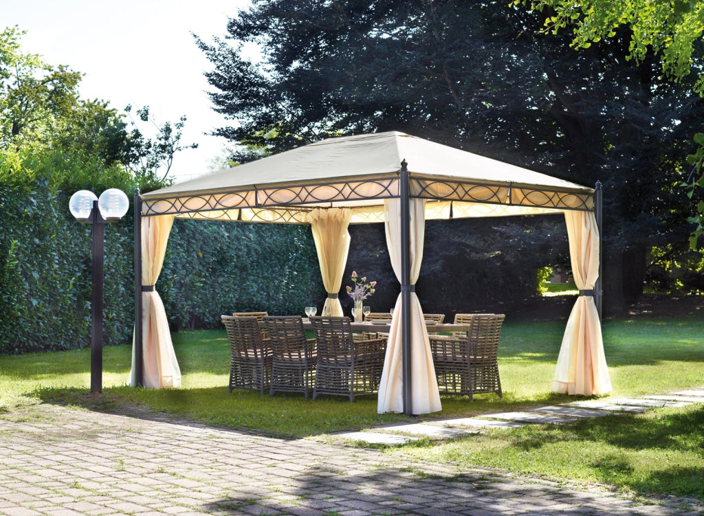 Cheonda - Gazebo oregon in ferro 3X4 con tende laterali Greenwod