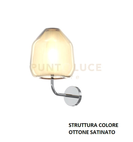 APPLIQUE OTTONE SAT. VETRO BETA AMBRA 1176OS-A BETA-AM