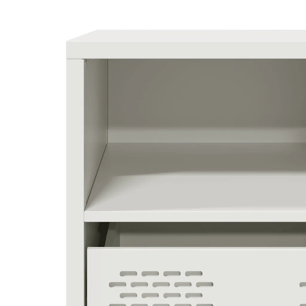 Mobile TV Bianco 68x39x43,5 cm in Acciaio Laminato a Freddo 851321