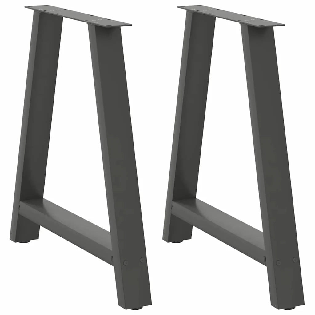 Set di 2 gambe regolabili a forma di A per tavolo da pranzo 70 x 73 cm robuste e moderne in acciaio antracite 02_0057130