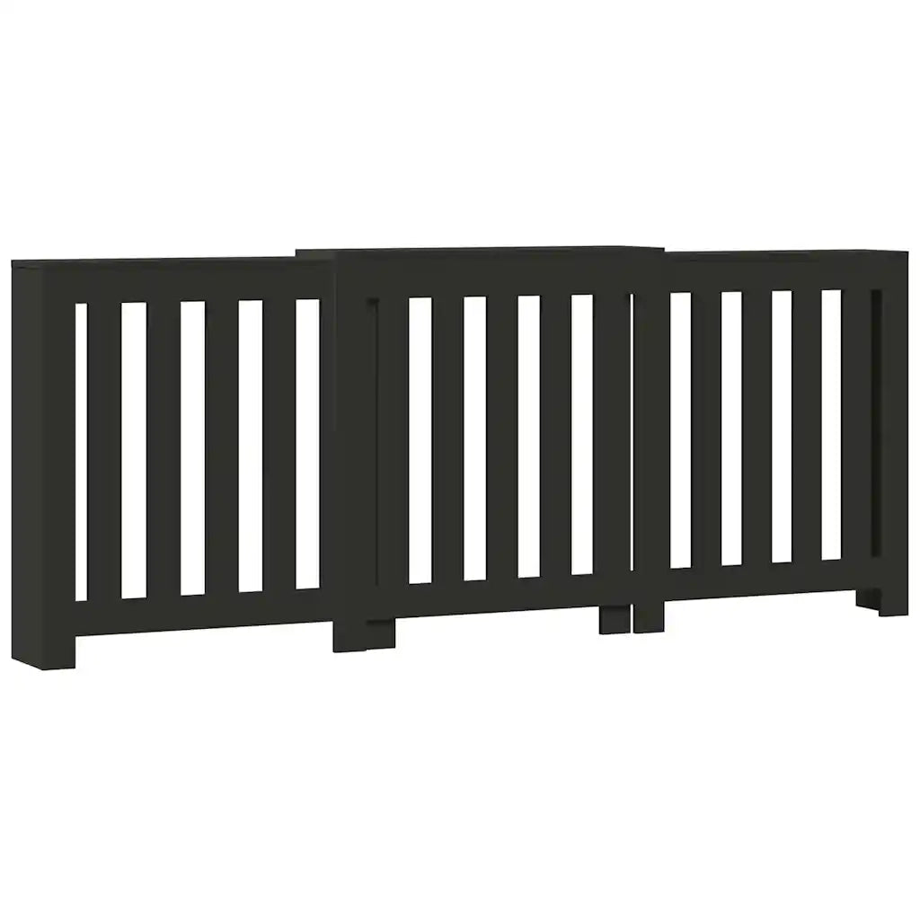vidaXL Copertura Termosifone Nera 205x21,5x83,5 cm Legno Multistrato