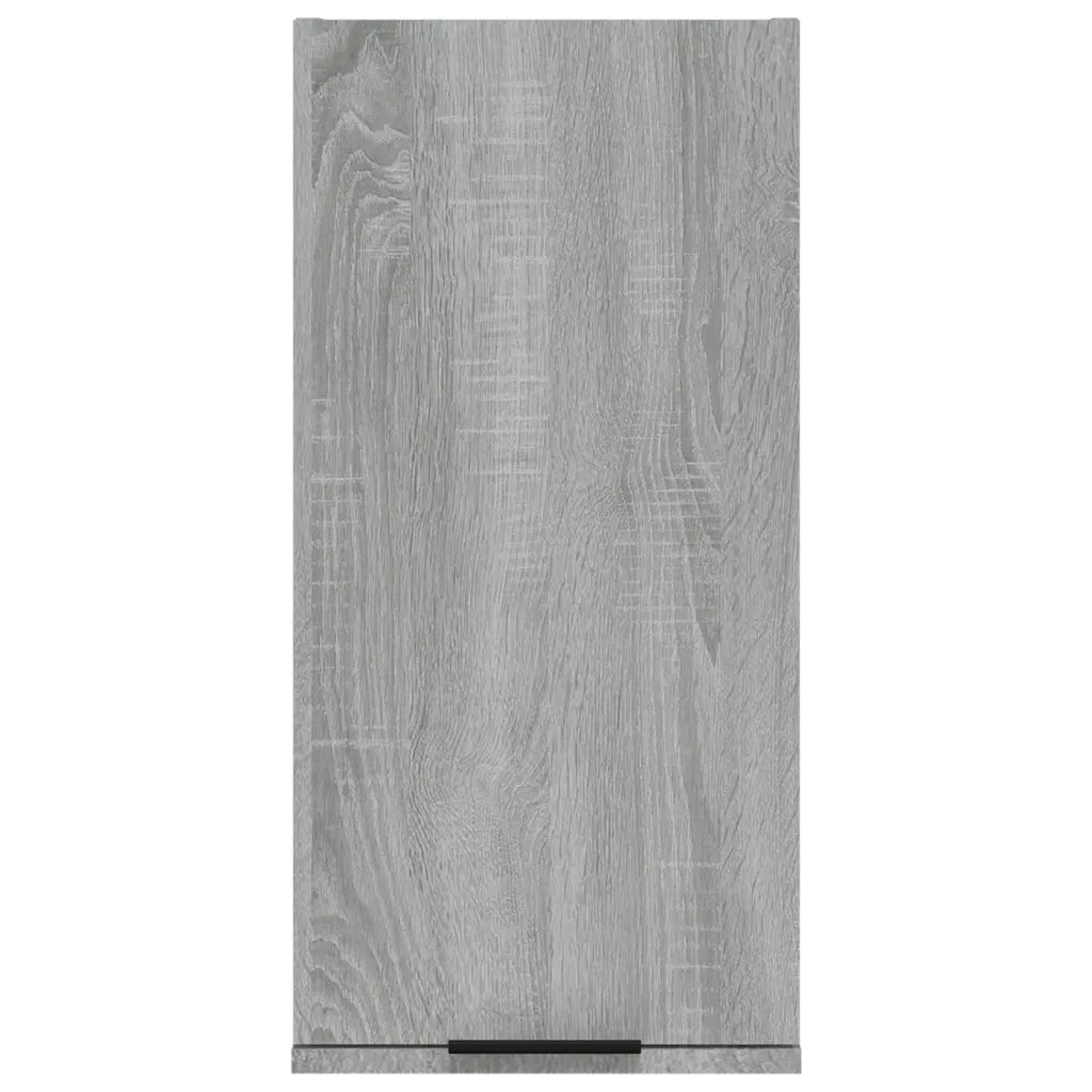 Mobiletto da bagno classico a parete 32 x 20 x 67 cm ampio spazio contenitivo design pulito legno composito grigio 02_0048298