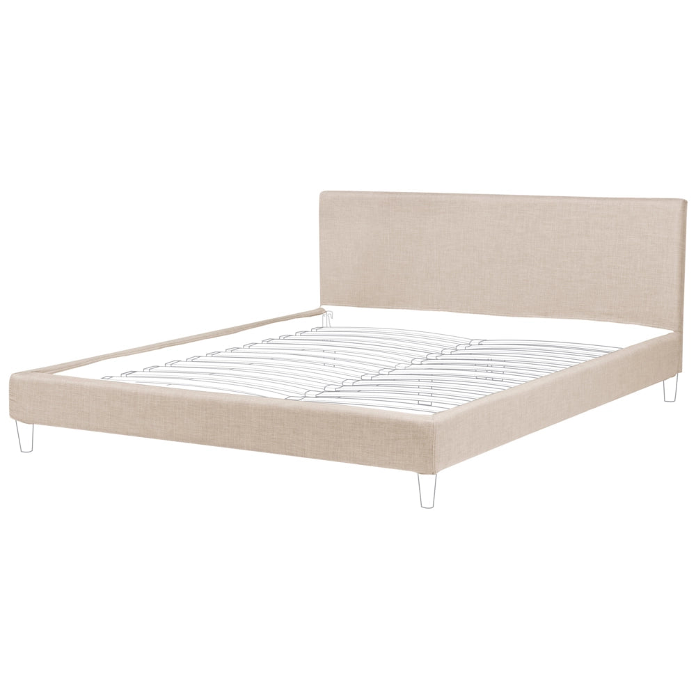 Copri Letto Tessuto Beige per Letto 180 x 200 cm Sfoderabile Lavabile