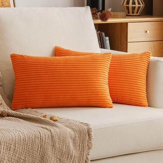 Coprisacco in corduroy 30x50 cm - Materiale morbido - Copertura decorativa - Chiusura a cerniera invisibile - 2 pezzi - Coprisacco