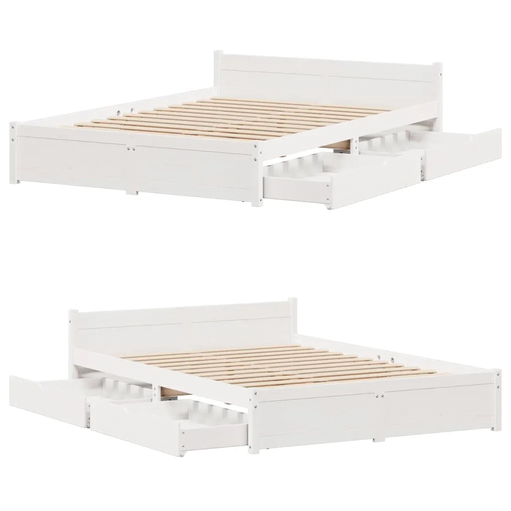 vidaXL Letto senza Materasso Bianco 140x200 cm Legno Massello di Pino