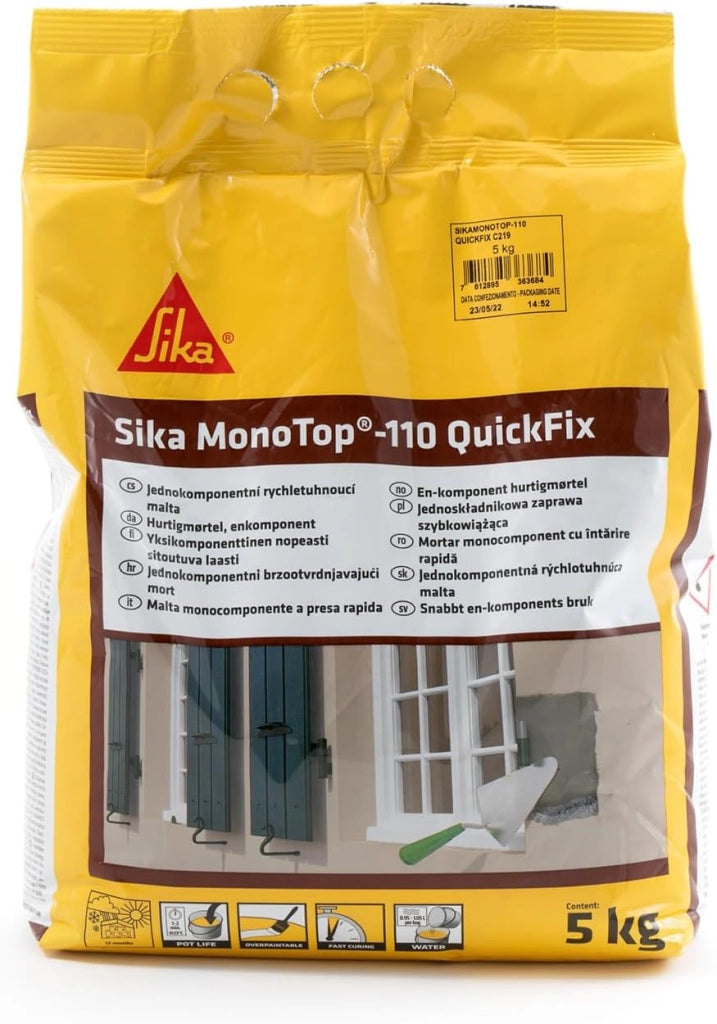 Sika monotop 110 quickfix malta pronta 5 kg grigia a presa rapida