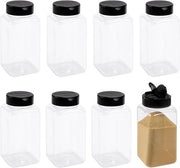 Set di 8 contenitori in plastica vuoti con coperchi da 500 ml per zucchero, sale e spezie