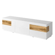 Mobile TV XL 200cm collezione KILES. Colori bianco e rovere. Stile design.