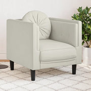 Divano Sedia-Poltrona con Cuscino Crema in Velluto