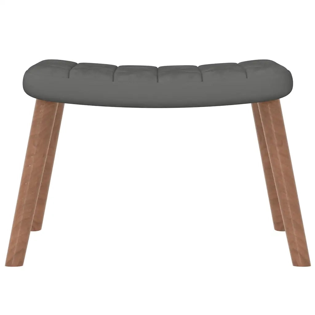 Divano Sedia-Poltrona Relax con Poggiapiedi Grigio Scuro in Velluto 313138