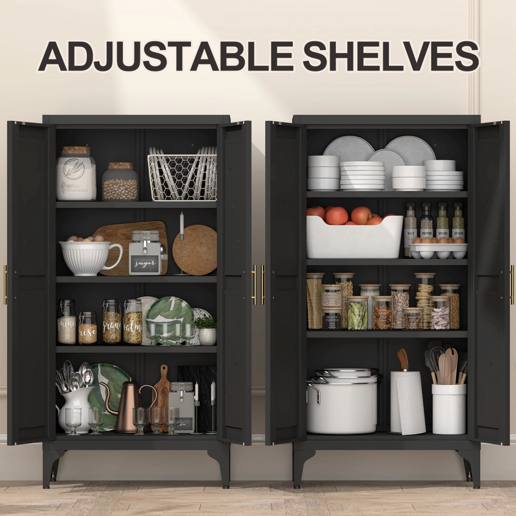ARMADIO CONTENITORE IN METALLO 117 x 37 x 15,5 cm NERO 2 ANTE