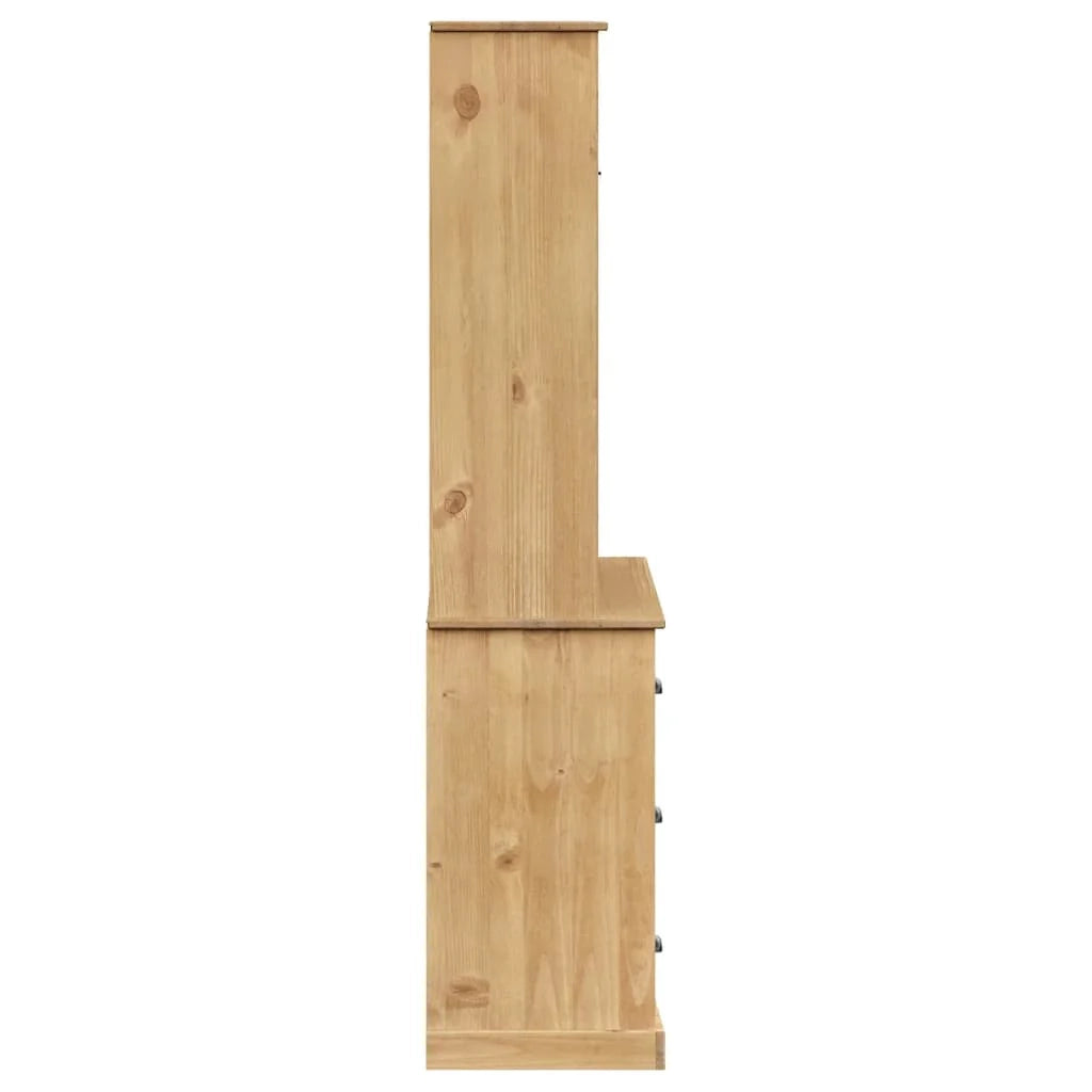 Buffet credenza cassettiera armadio mobile contenitore organizer cucina soggiorno salotto alto 78 x 40 x 175 cm legno di pino massiccio marrone 02_0035657