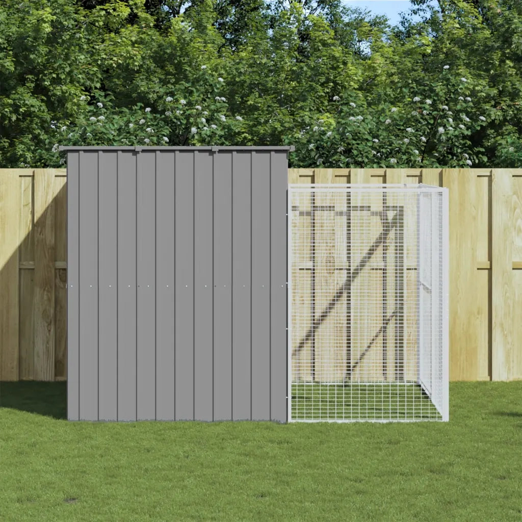 Casetta Cani Corsa Grigio Chiaro 214x253x181 cm Acciaio Zincatocod mxl 69726
