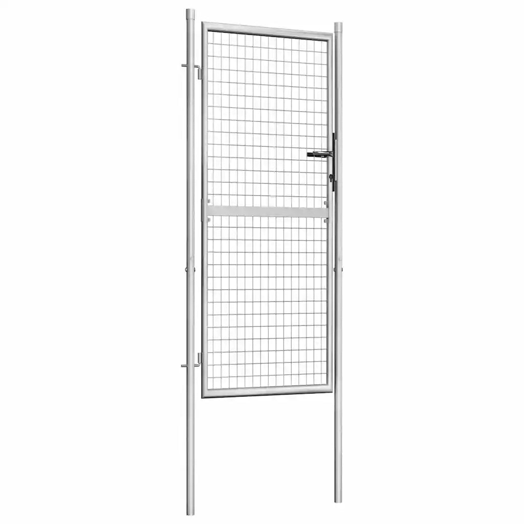 Cancello da Giardino in Acciaio Zincato 100x175 cm Argento 144759