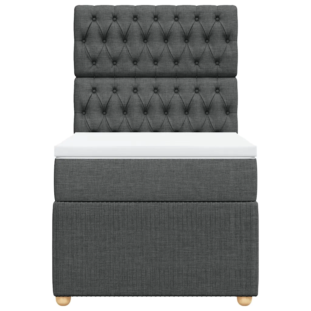 Giroletto a Molle con Materasso Grigio Scuro 90x200 cm Tessuto 3291947