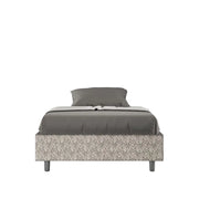 Letto una piazza e mezza con rete imbottito 120x210 tessuto Era 2 grigio Azelia