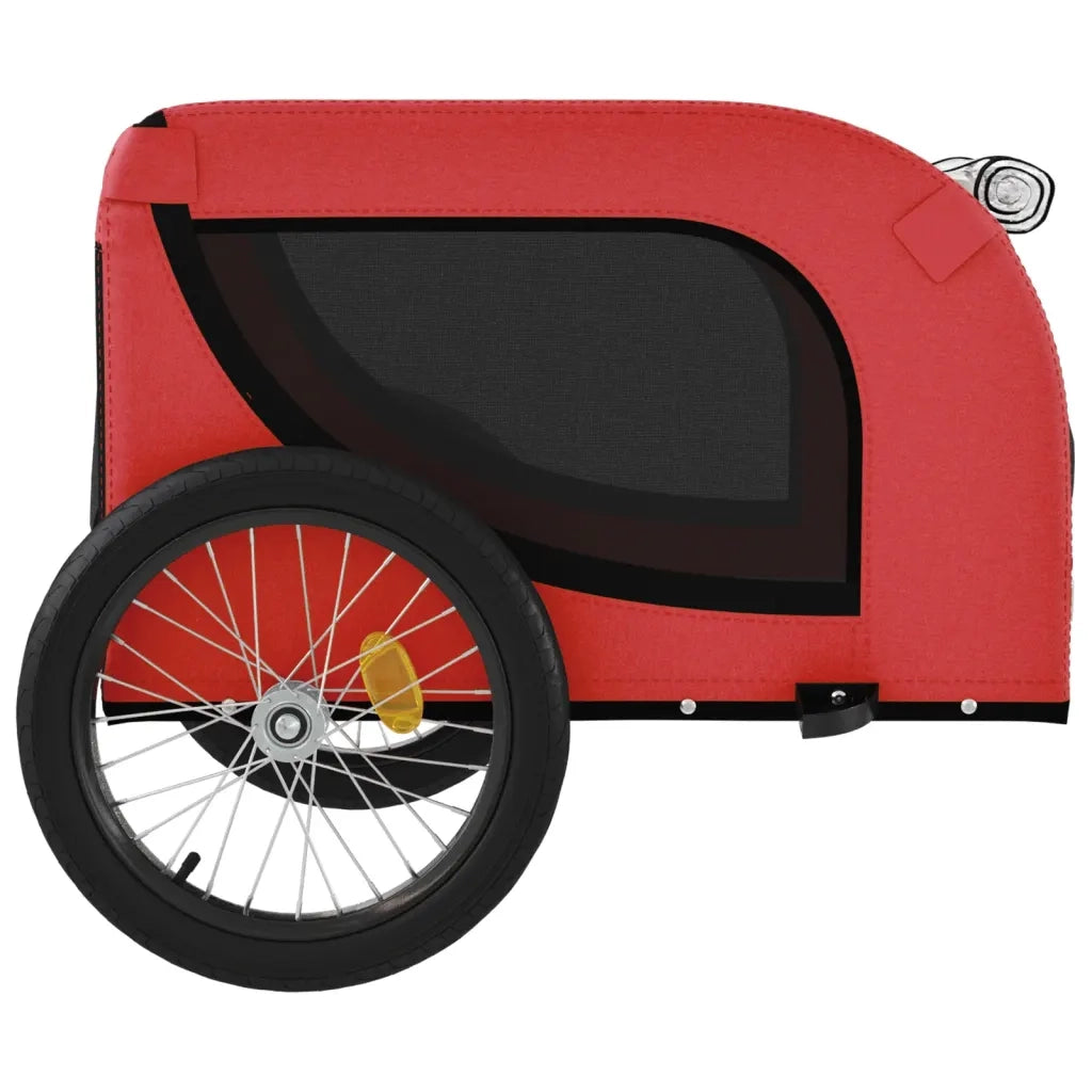Rimorchio da Bici per Animali Rosso e Nero Oxford e Ferro CFW7047418