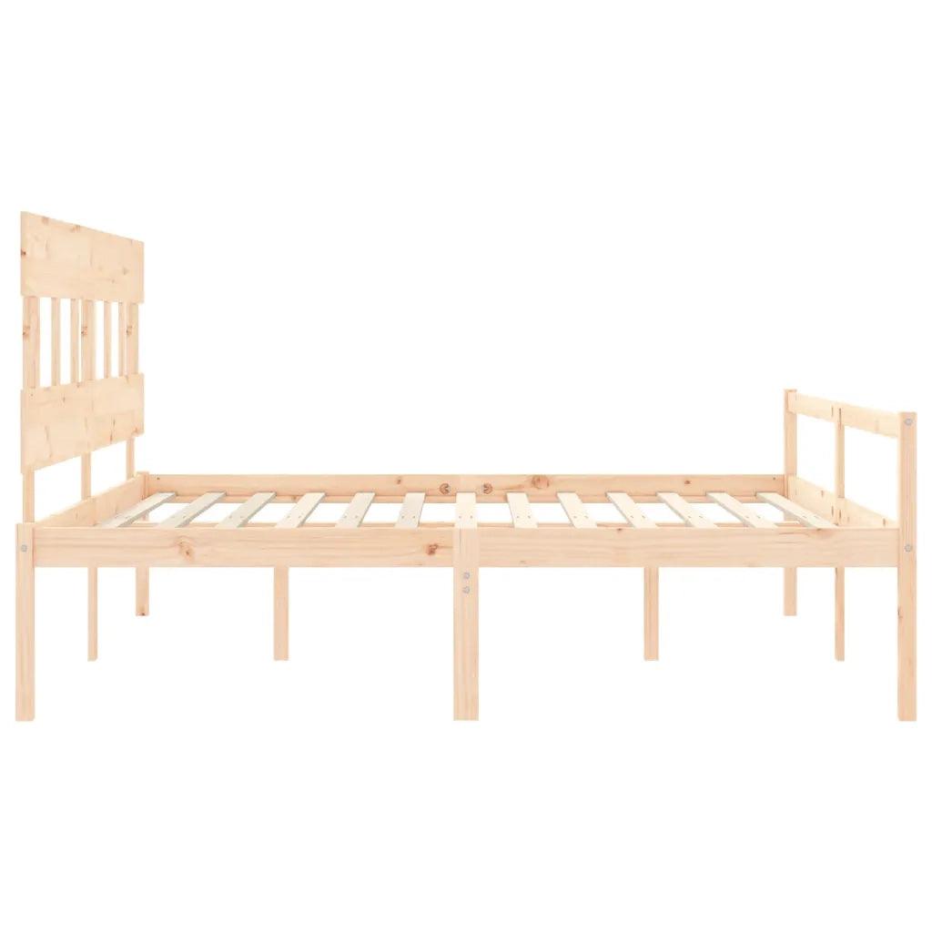 Letto per Anziani con Testiera-Struttura Letto per Anziani 200x200 cm in Legno Massello 955507