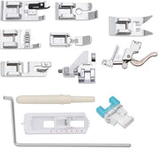 Set di calzature per macchina da cucire universale - 12 pezzi - Completo e multifunzionale - Argento - Adatto per diverse macchine da cucire - Ideale per...
