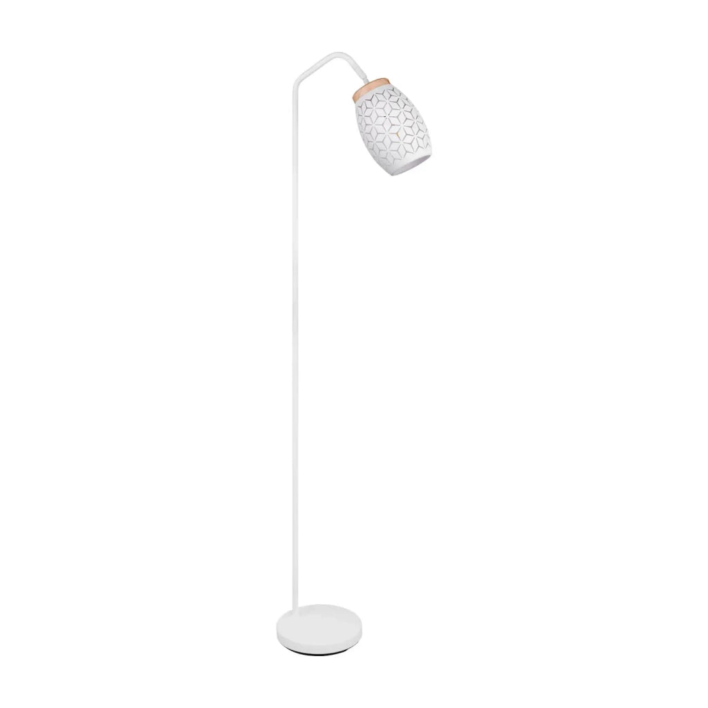 LÚZETE - LAMPADA DA TERRA 1 LUCE METALLO BIANCO E27 BIRKITA