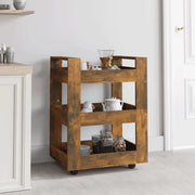 Carrello da Cucina rovere fumo 60x45x80 cm Legno Multistrato cod mxl 76745