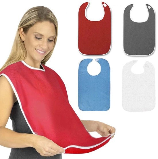 Slab per Adulti - Slab lavabile - 4 pezzi - Slab impermeabile e lavabile - Slab per Anziani - Slab, servietta per Seniori - Schermo per Disabili - Slab per bambini - Protezione per Abiti - Impermeabile - 4 Colori