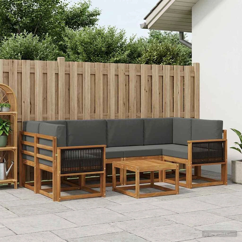 Set di divani da esterno 5 pz Naturale e Antracite 3385033