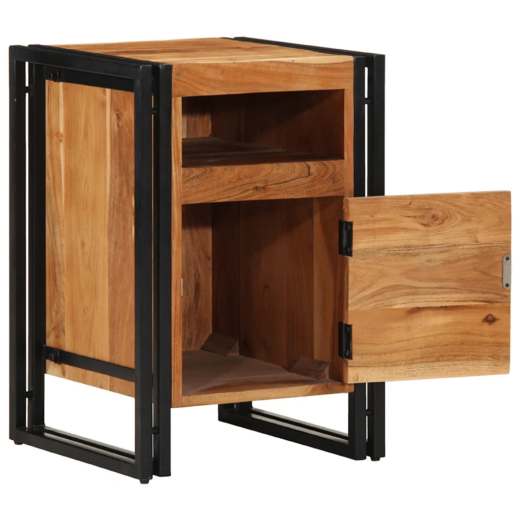 Comodino | Armadio da Notte | Mobiletto da notte 40x40x59 cm in Legno Massello di Acacia