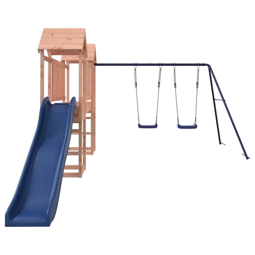Altalena per parco giochi da esterno scivolo altalena robusta giochi da giardino 308 x 393 x 194 cm legno massello di abete Douglas 02_0004732