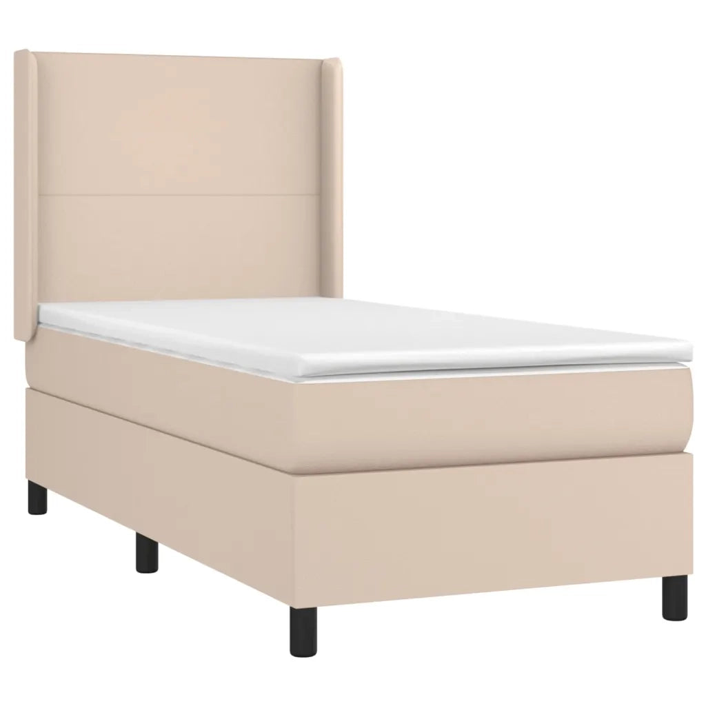 Giroletto Molle Materasso e LED Cappuccino 90x200 cm Similpelle 3139246