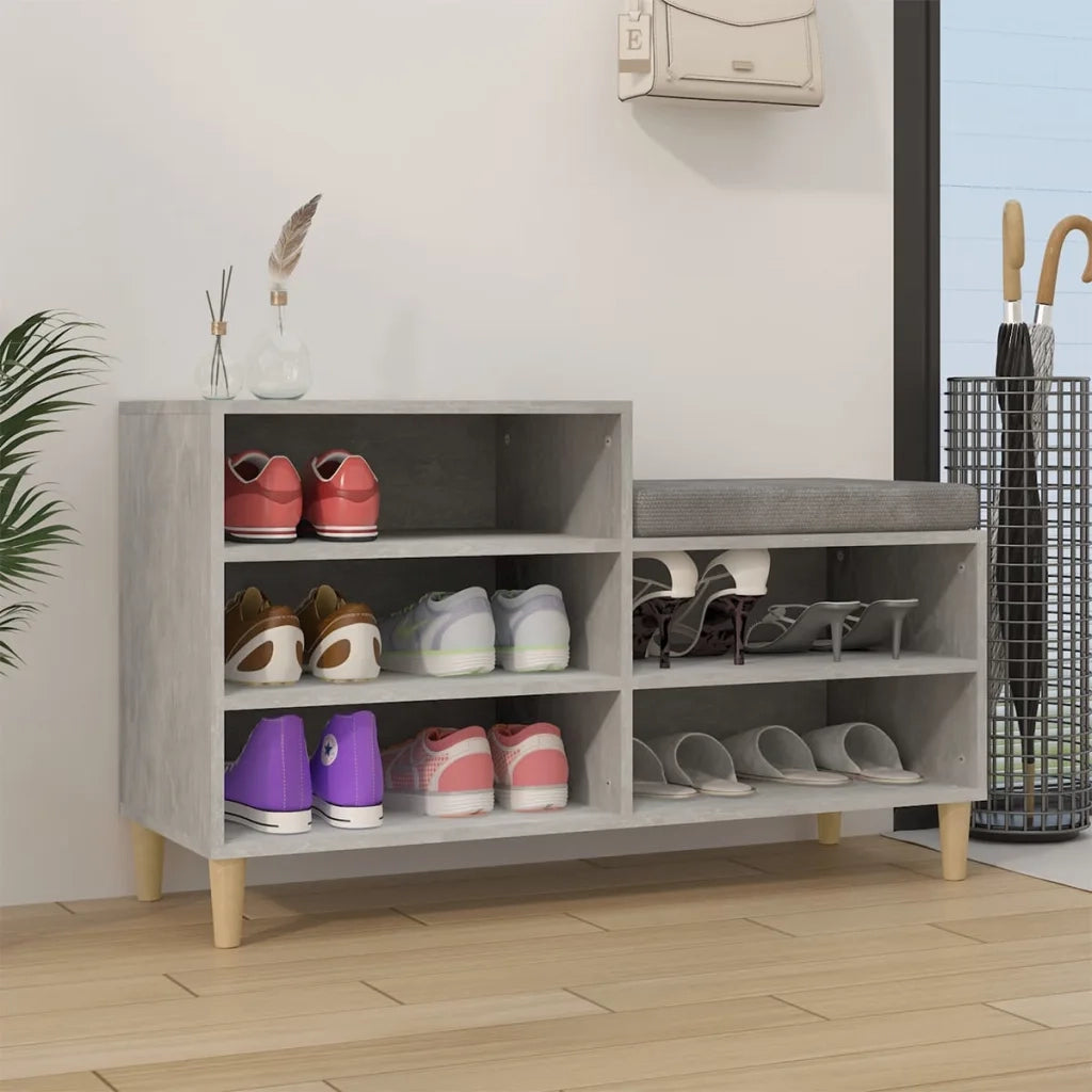 Scarpiera-Scaffale per scarpe Grigio Cemento 102x36x60 cm in Legno Multistrato 782867