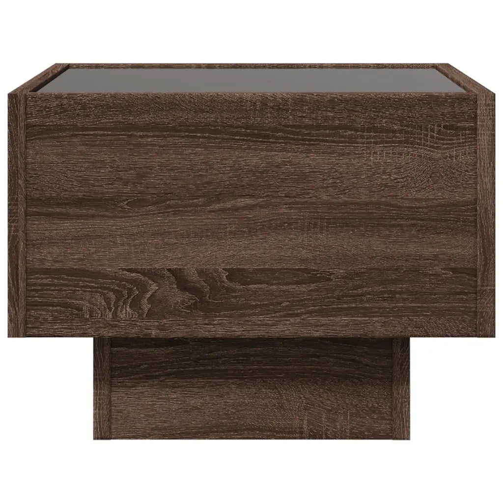 vidaXL Tavolino con LED Rovere Marrone 40x40x30cm in Legno Multistrato