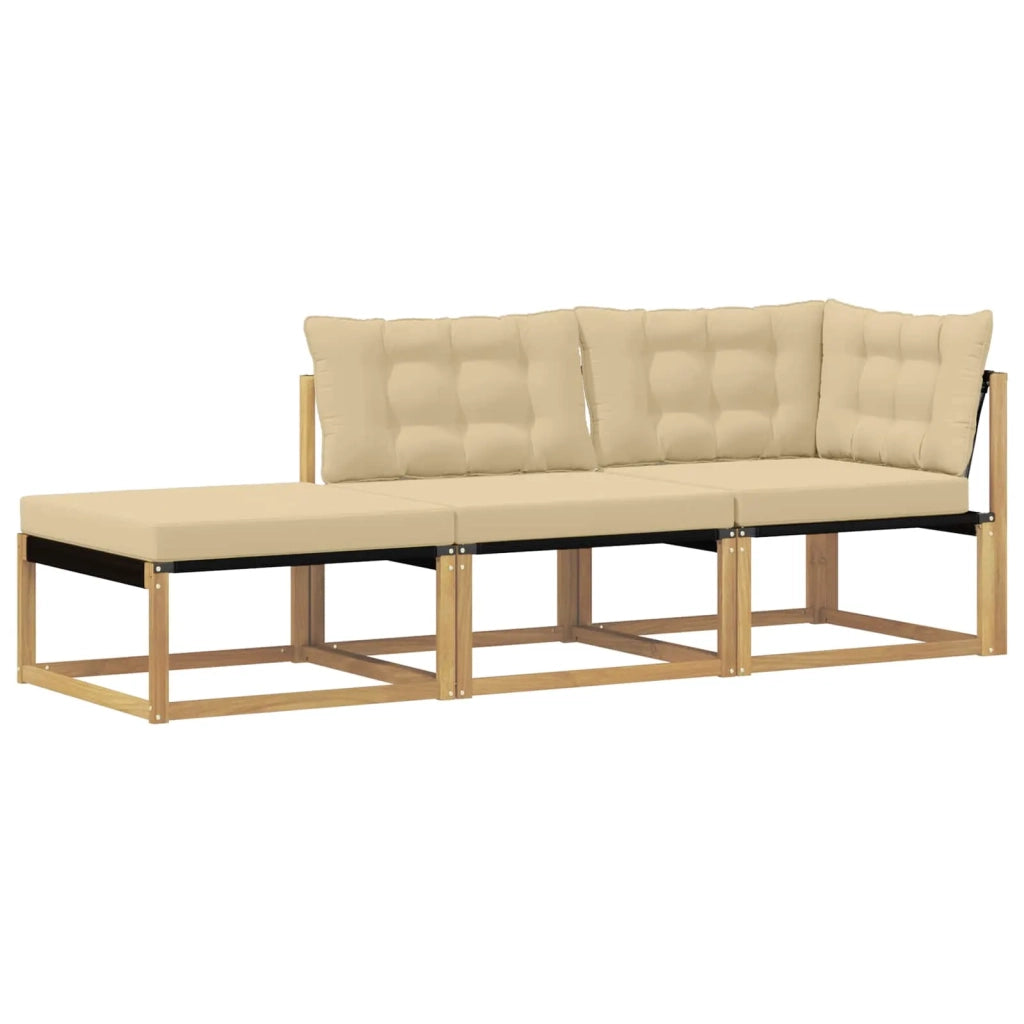 Salotto da Giardino-Divano componibile Sezionale con cuscino Bianco 241,5 x 83 x 73 cm 299660