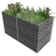 Gabbione Letto Rialzato Giardino Acciaio 180x90x100 cm Argento 142366